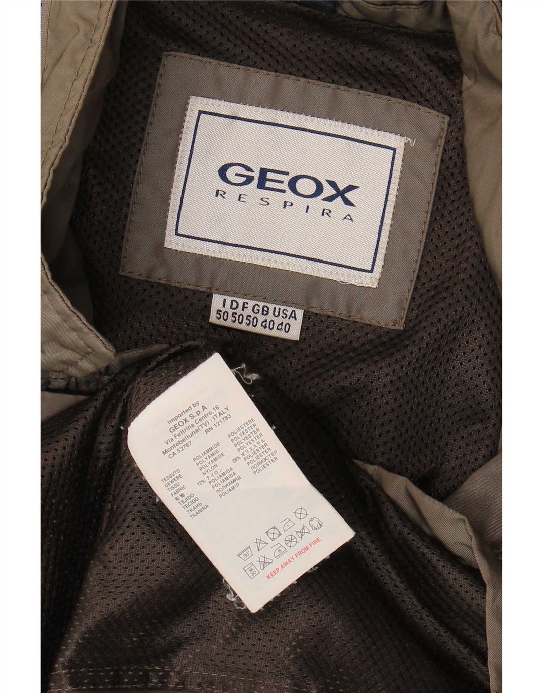 Мужская куртка Geox Respira Utility UK 40, большой цвет хаки, полиэстер