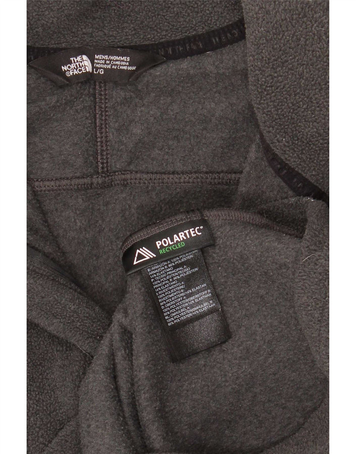 Мужская флисовая куртка The North Face UK 40, большая серая, полиэстер с цветными блоками