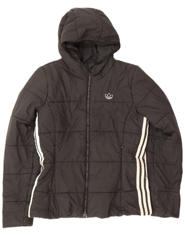 Женская утепленная куртка Adidas с капюшоном UK 14, средний черный