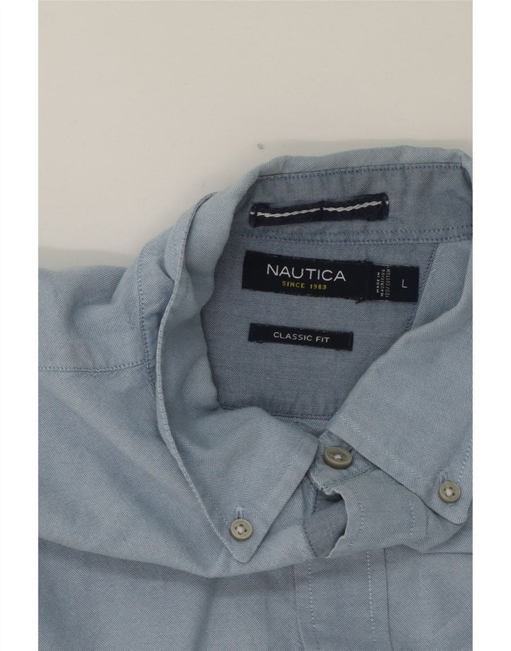 NAUTICA Mens Classic Fit Shirt Large Blue Cotton Vintage Nautica and Second-Hand Nautica from Messina Hembry 