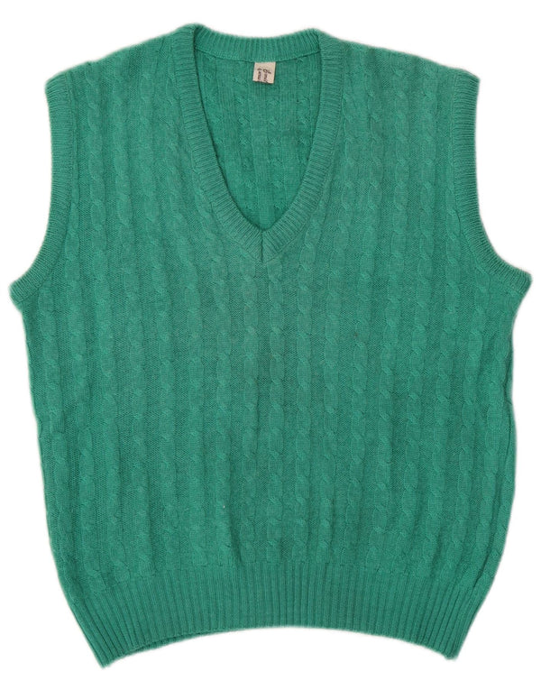 ВИНТАЖНАЯ женская майка без рукавов UK 14, средний зеленый цвет