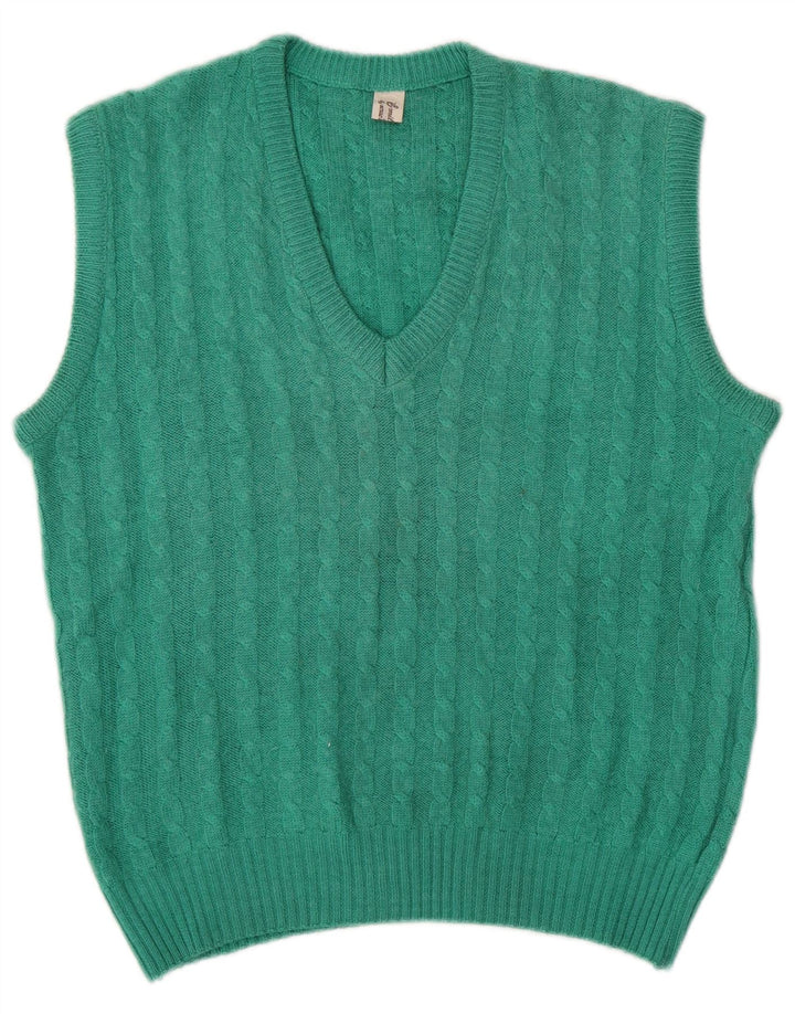 ВИНТАЖНАЯ женская майка без рукавов UK 14, средний зеленый цвет