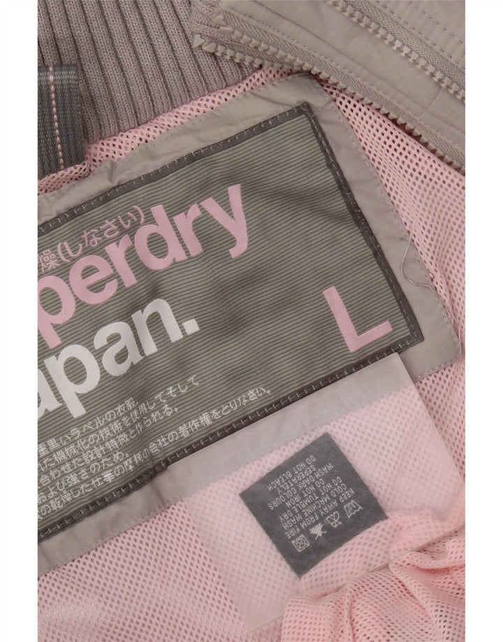 Женская ветровка с капюшоном Superdry UK 16, большой серый нейлон