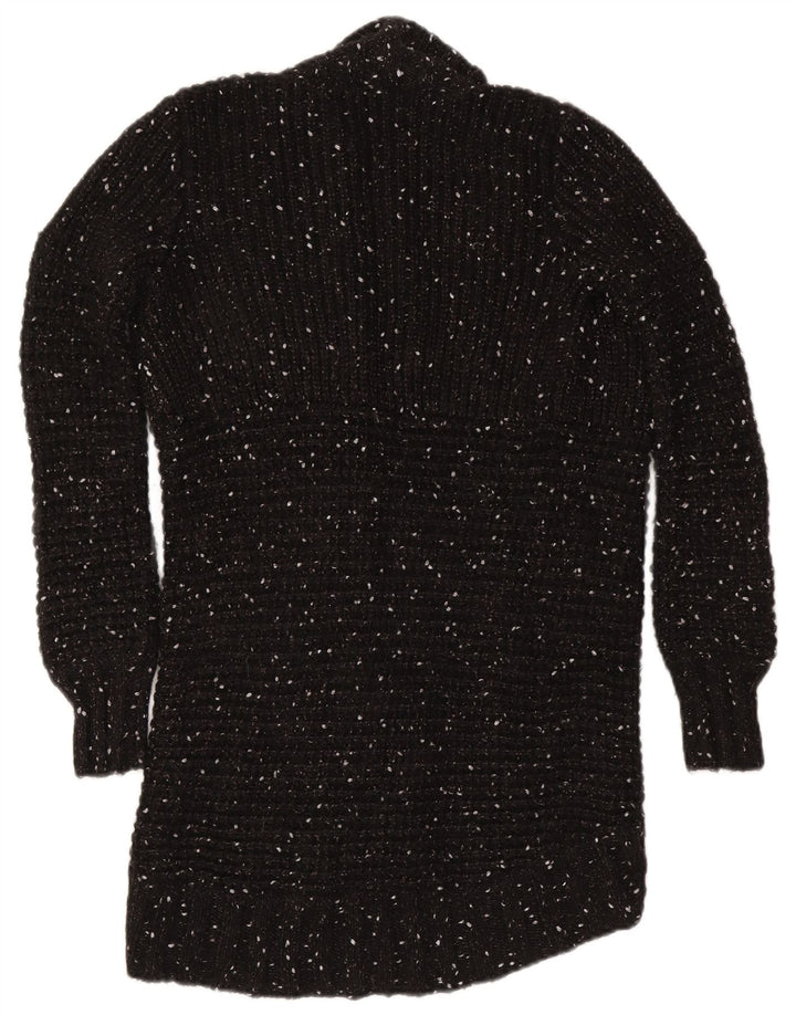 Женский удлиненный открытый кардиган Gaudi, Великобритания 10, маленький нейлоновый черный в крапинку