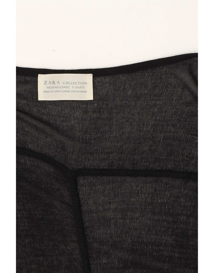Женский длинный длинный открытый кардиган Zara UK 14, средний черный