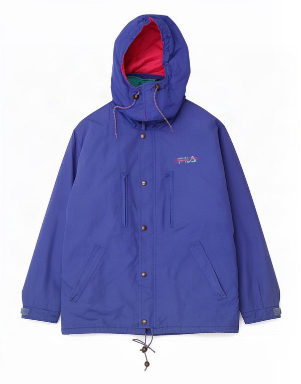 Fila Мужская ветровка с капюшоном IT 52 2XL Синий Полиэстер с цветными блоками