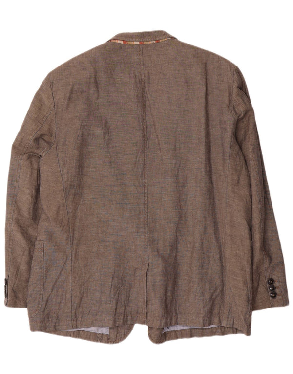 Мужской пиджак с 2 пуговицами Camel Active UK 44 2XL Коричневый льняной пиджак