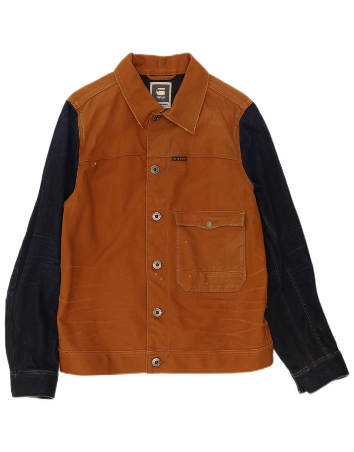Мужская куртка-бомбер G-Star UK 40, большая коричневая, хлопок с цветными блоками