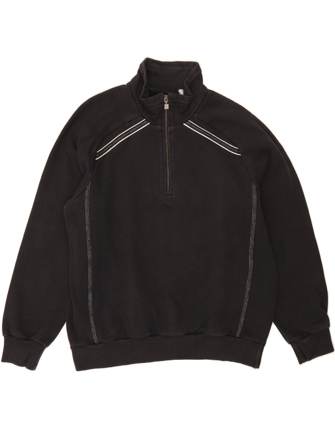 LOTTO Womens Zip Neck Sweatshirt Jumper UK 16 Large Black Vintage Lotto and Second-Hand Lotto from Messina Hembry 