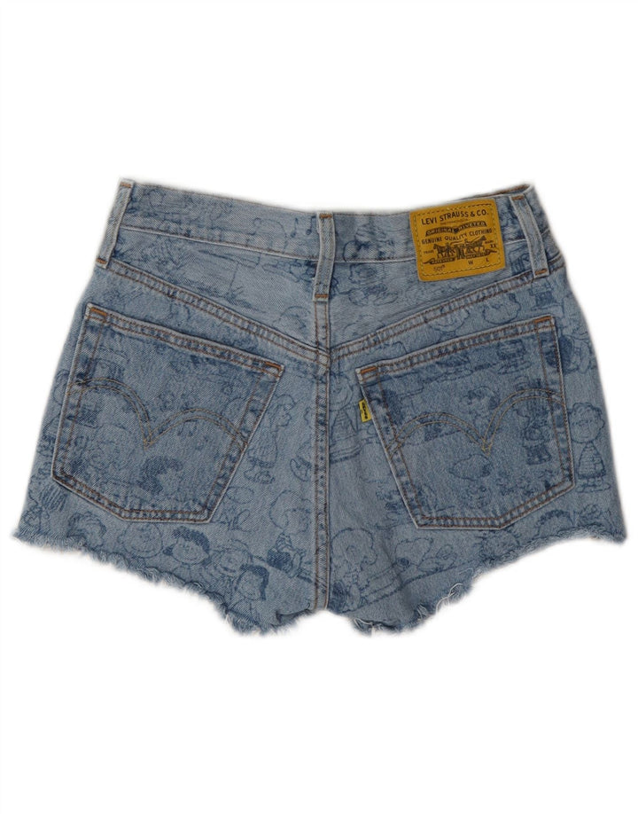 Женские джинсовые шорты Levi's с рисунком арахиса W24 XS, синие, хлопок