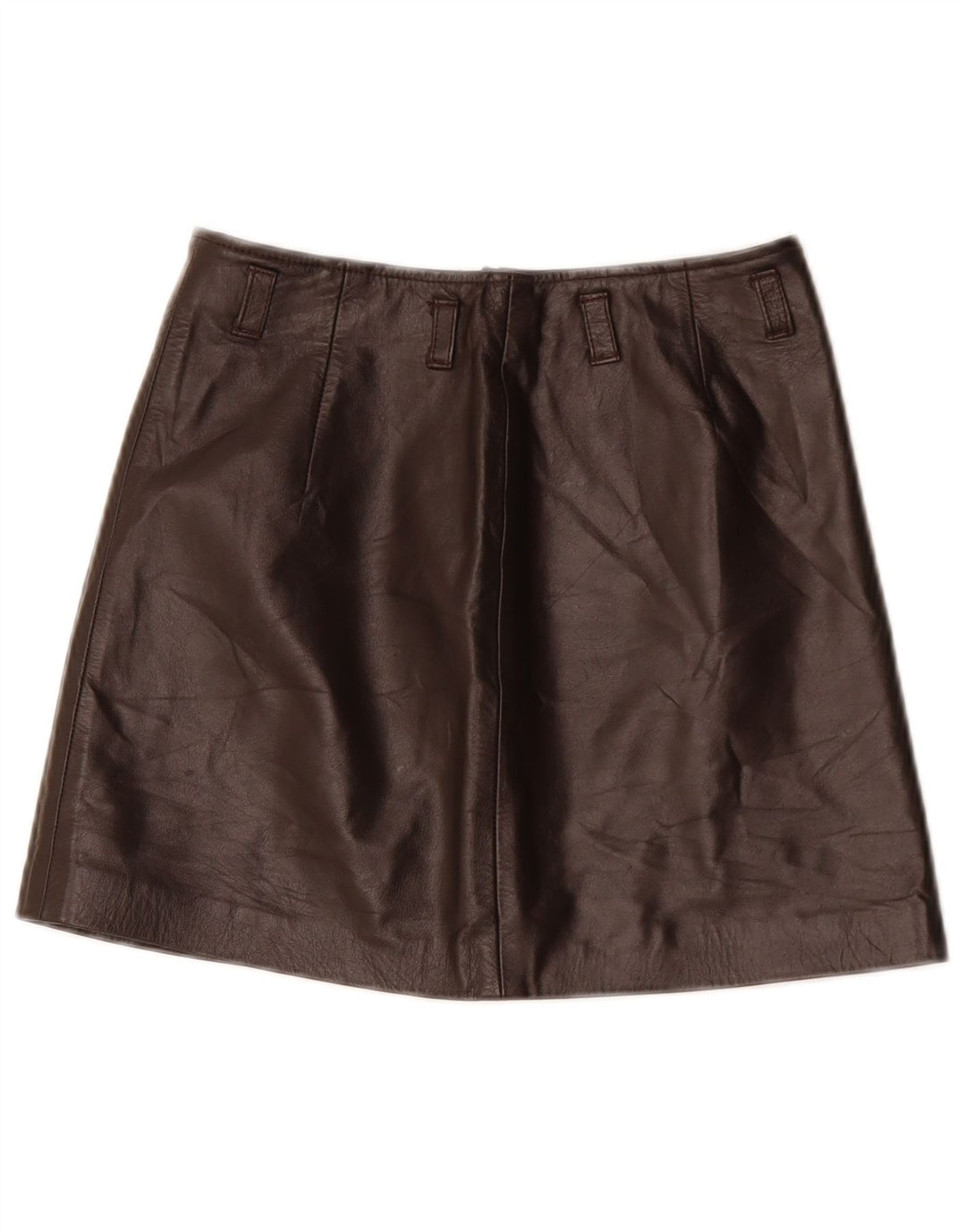 Винтажная женская мини-кожаная юбка IT 40, маленькая W26, коричневая кожа