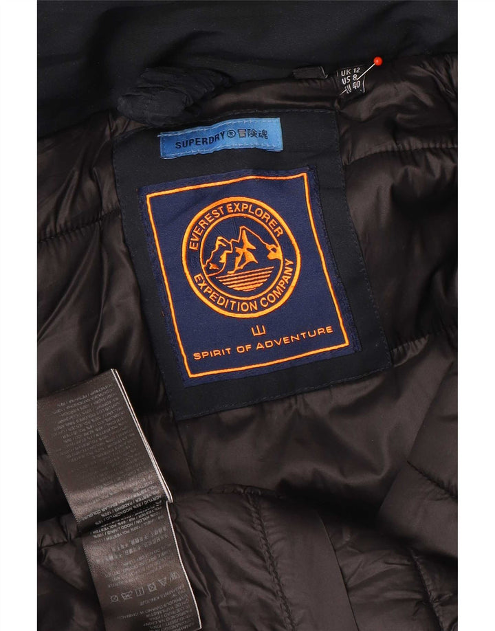 Женская утепленная лыжная куртка Superdry UK 12, средний темно-синий нейлон