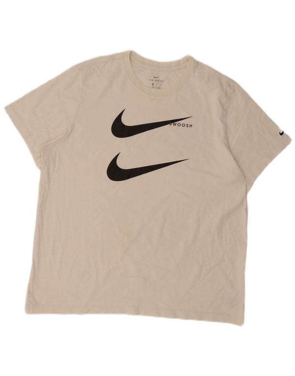 Мужская футболка Nike Swoosh с рисунком 2XL, белый хлопок