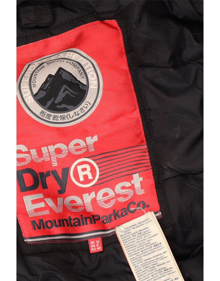 Женская парка Superdry UK 12, средняя, черная, зимняя