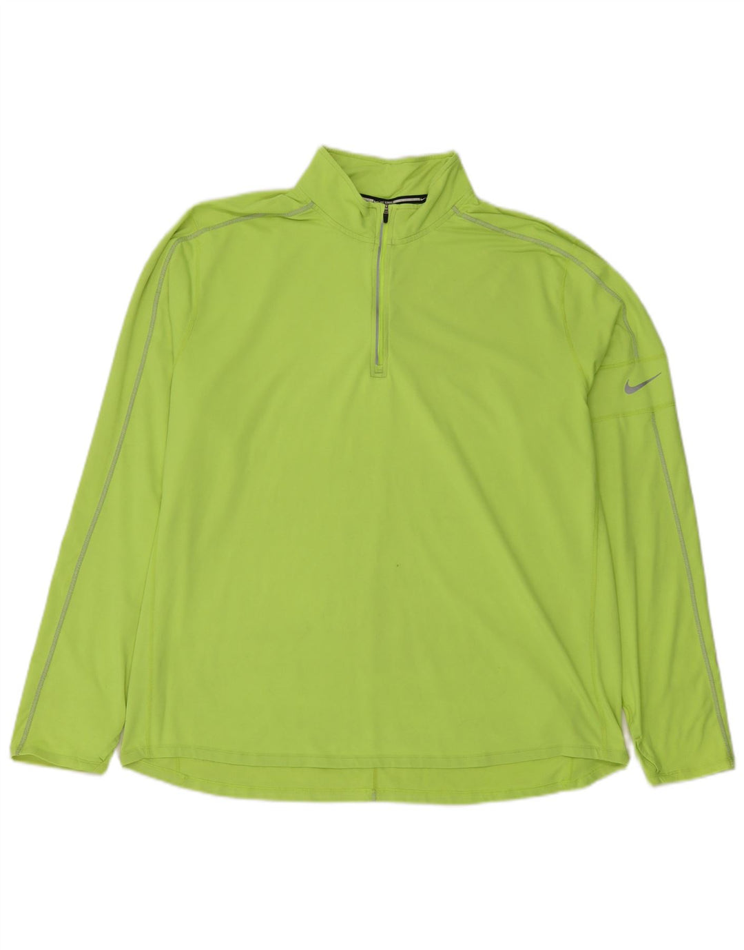 Мужской пуловер с воротником на молнии Nike Dri Fit 2XL, зеленый полиэстер
