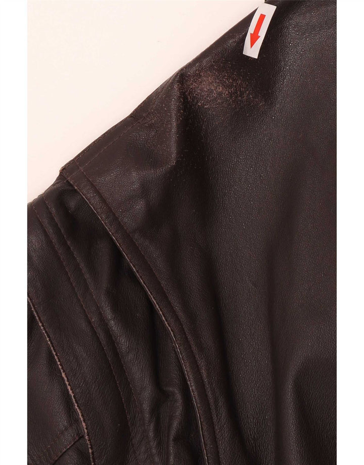 Винтажная мужская кожаная куртка UK 42 XL Коричневая