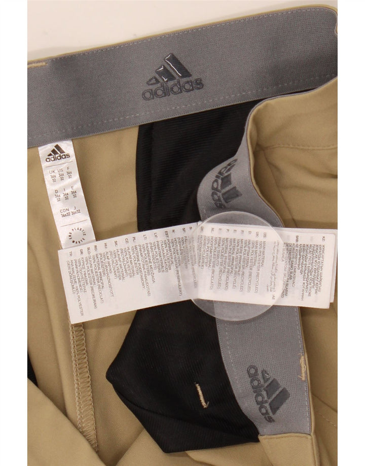Мужские прямые брюки-чиносы Adidas W36 L32 бежевого цвета из полиэстера