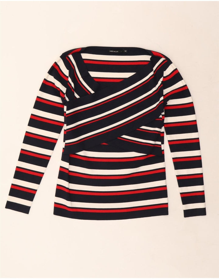 Женский топ с длинным рукавом KAREN MILLEN UK 14, большие разноцветные полоски