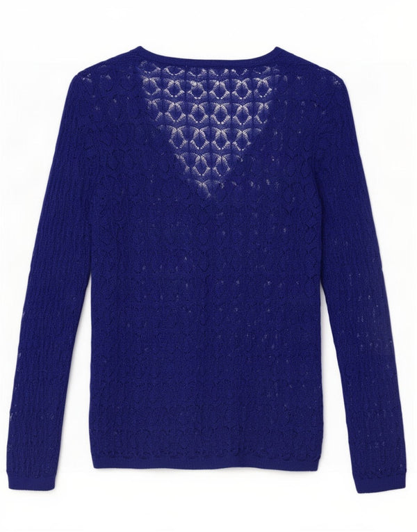 Женский свободный кардиган с рукавом 3/4 Zara UK 10, маленький синий акрил