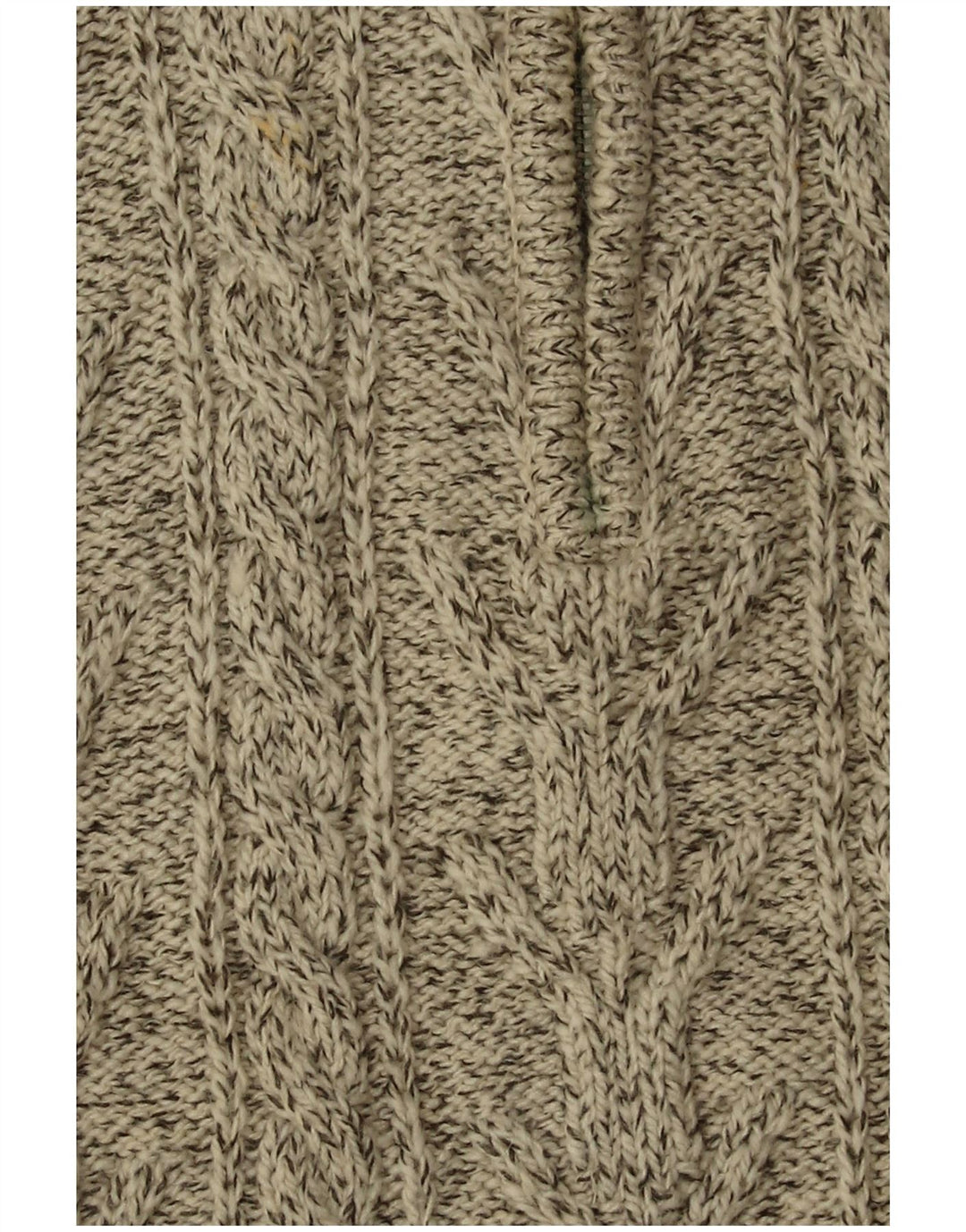 SUPERDRY Мужской свитер с воротником на молнии XL, бежевый акрил в крапинку