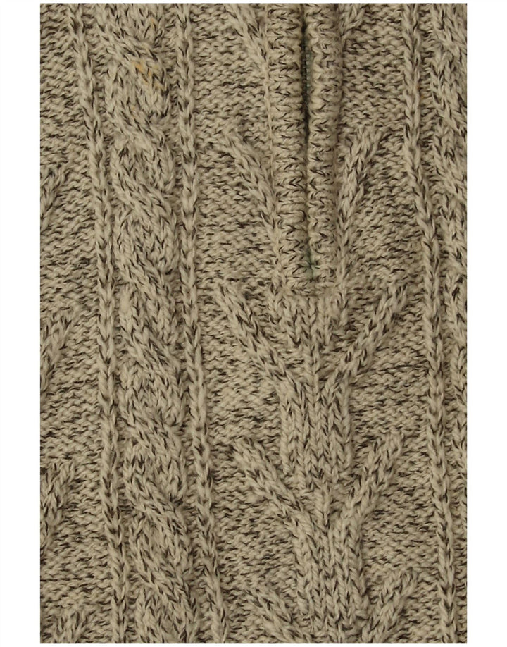 SUPERDRY Мужской свитер с воротником на молнии XL, бежевый акрил в крапинку