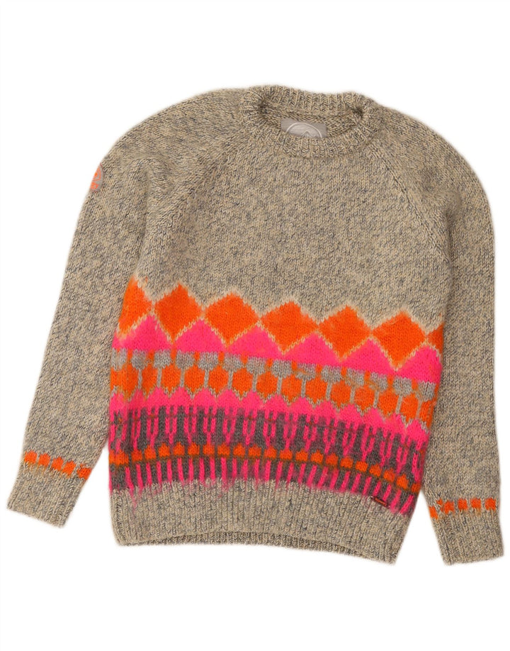Женский джемпер с круглым вырезом Superdry UK 14, средний серый Fair Isle