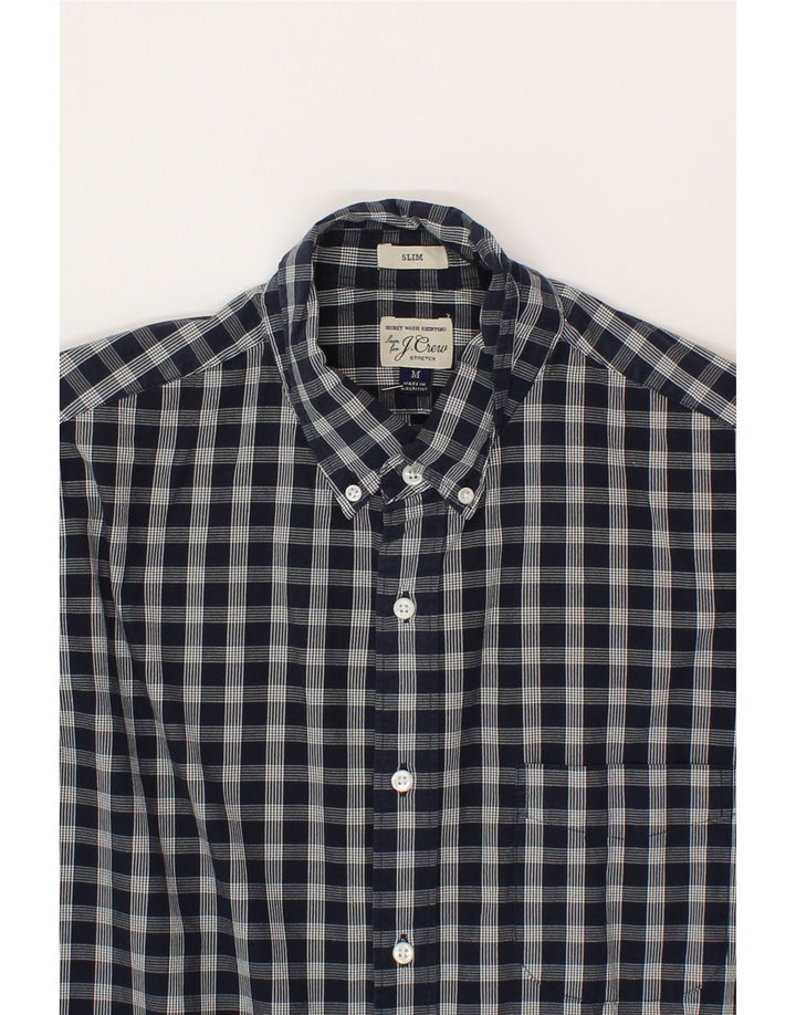 J. CREW Mens Slim Shirt Medium Navy Blue Check Cotton Vintage J. Crew and Second-Hand J. Crew from Messina Hembry 