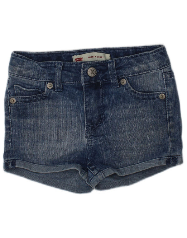 Джинсовые шорты Levi's для девочек 2–3 лет, W20, синие, хлопок