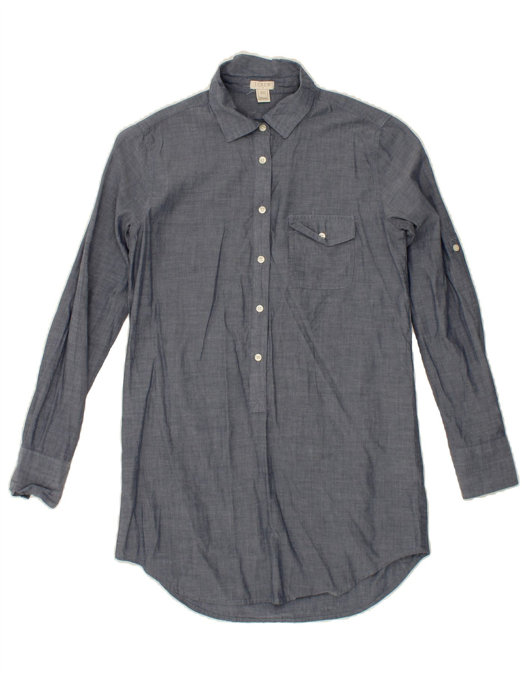 J. CREW Womens Pullover Shirt Dress UK 2 2XS Grey Cotton Vintage J. Crew and Second-Hand J. Crew from Messina Hembry 