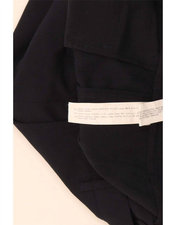 Женские прямые костюмные брюки Zara Medium W30 L30, темно-синий, полиэстер
