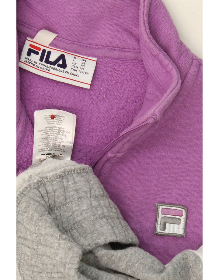 FILA Womens Oversized Sweatshirt Jumper UK 6 XS Multicoloured Colourblock Vintage Fila and Second-Hand Fila from Messina Hembry 