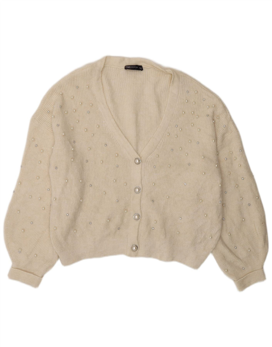 Женский свитер-кардиган оверсайз Marks & Spencer UK 16, большой Off White