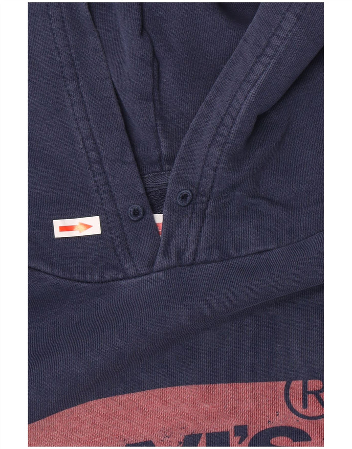 Мужской джемпер с капюшоном с рисунком Levi's, средний темно-синий, хлопковый
