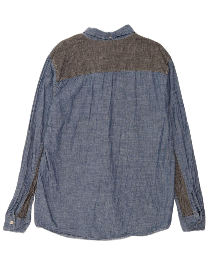 Мужская рубашка Carhartt XL, синяя, хлопок с цветными блоками