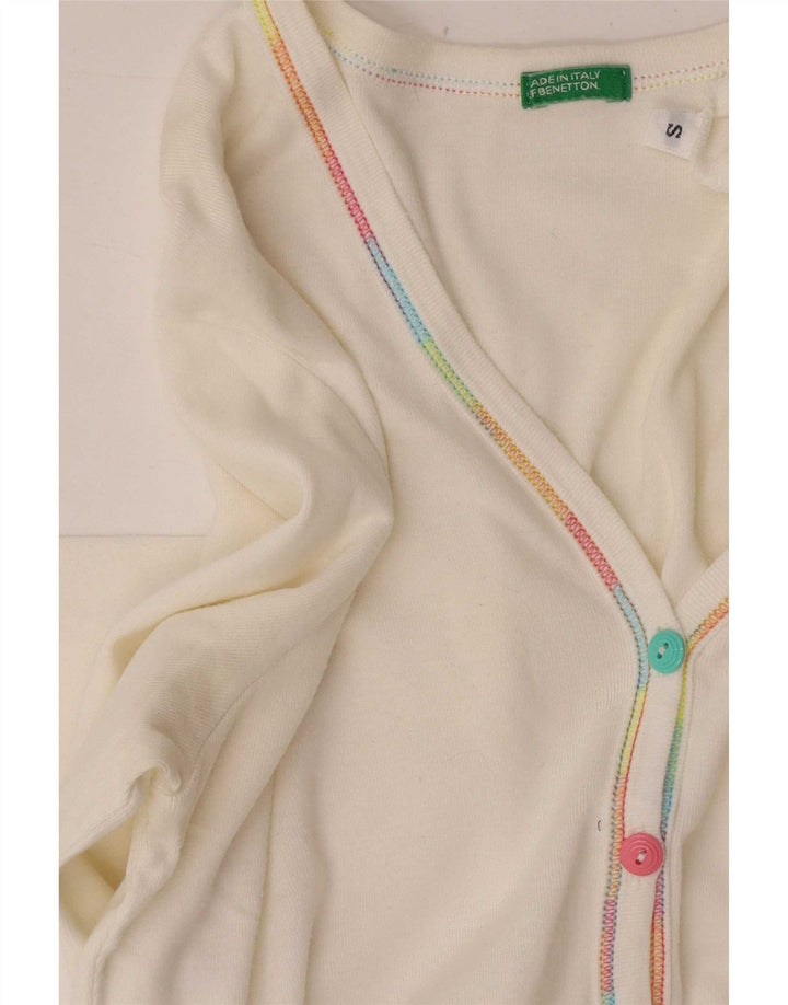 Женский укороченный кардиган Benetton UK 8, маленький белый