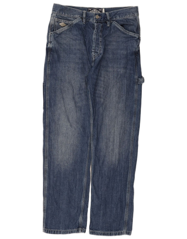 Мужские прямые джинсы-карго Superdry W31 L32, синий хлопок