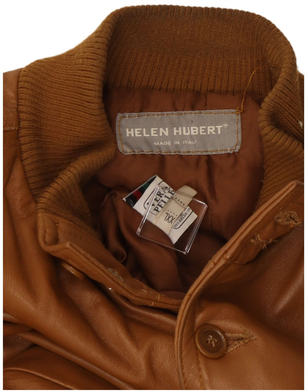 Мужская кожаная куртка Helen Hubert UK 44 2XL Коричневая кожа