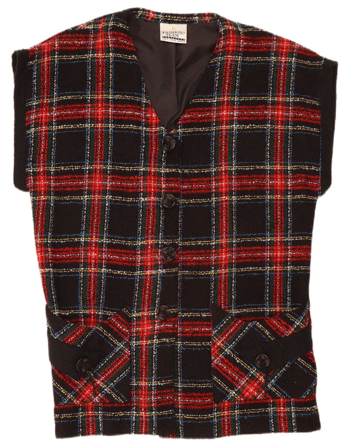 ВИНТАЖНЫЙ женский пиджак оверсайз на 4 пуговицах, Великобритания 10, маленький красный клетчатый пиджак