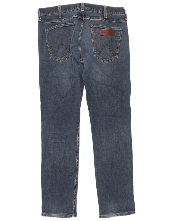 Мужские прямые джинсы Wrangler стандартного кроя W34 L32, синие, хлопок