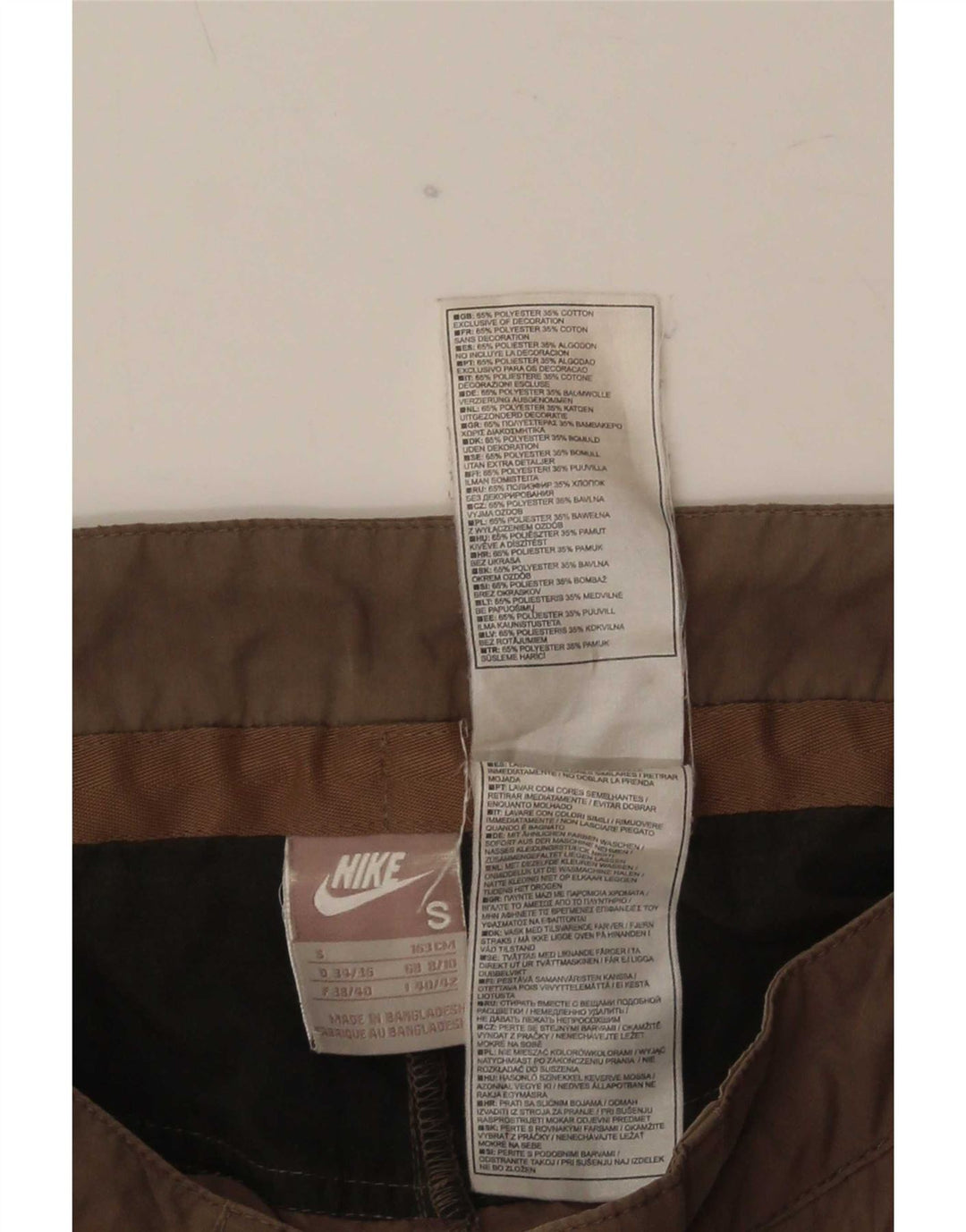 Женские капри Nike UK 8/10, маленькие W30 L20, коричневые, полиэстер