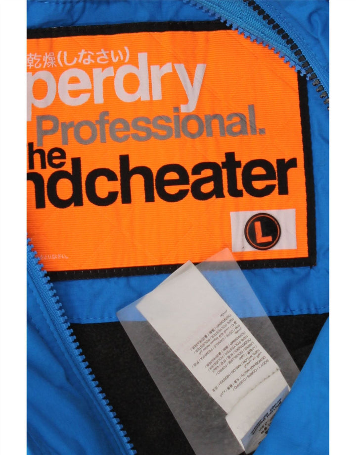 SUPERDRY Мужская ветровка с капюшоном The Windcheater UK 40, большая синяя