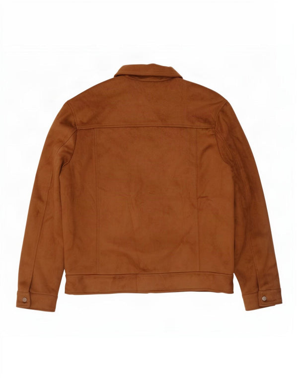 Мужская куртка-бомбер из искусственной замши Zara UK 42 XL, бежевый полиэстер
