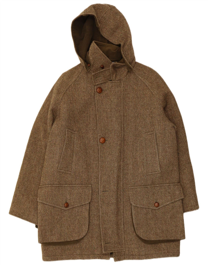 Мужское пальто с капюшоном John Ashfield IT 48 Medium Khaki Herringbone