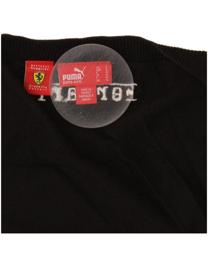 PUMA Womens Ferrari Crew Neck Jumper Sweater UK 14 Medium Black