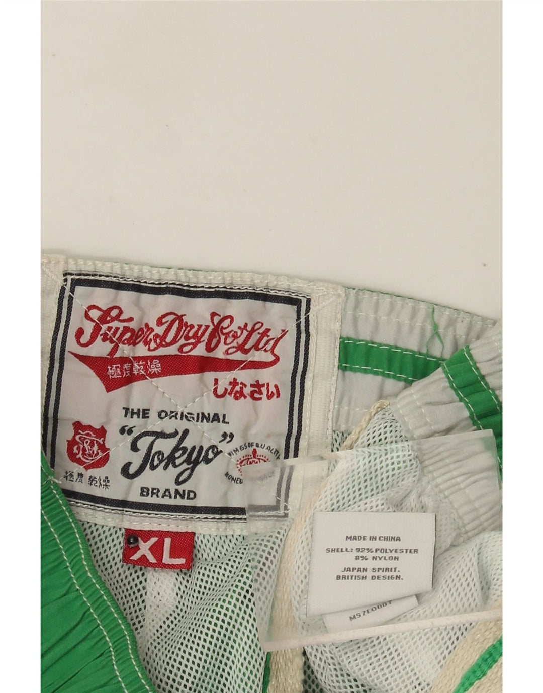 Мужские шорты для плавания Superdry с рисунком XL, зеленый полиэстер с цветными блоками