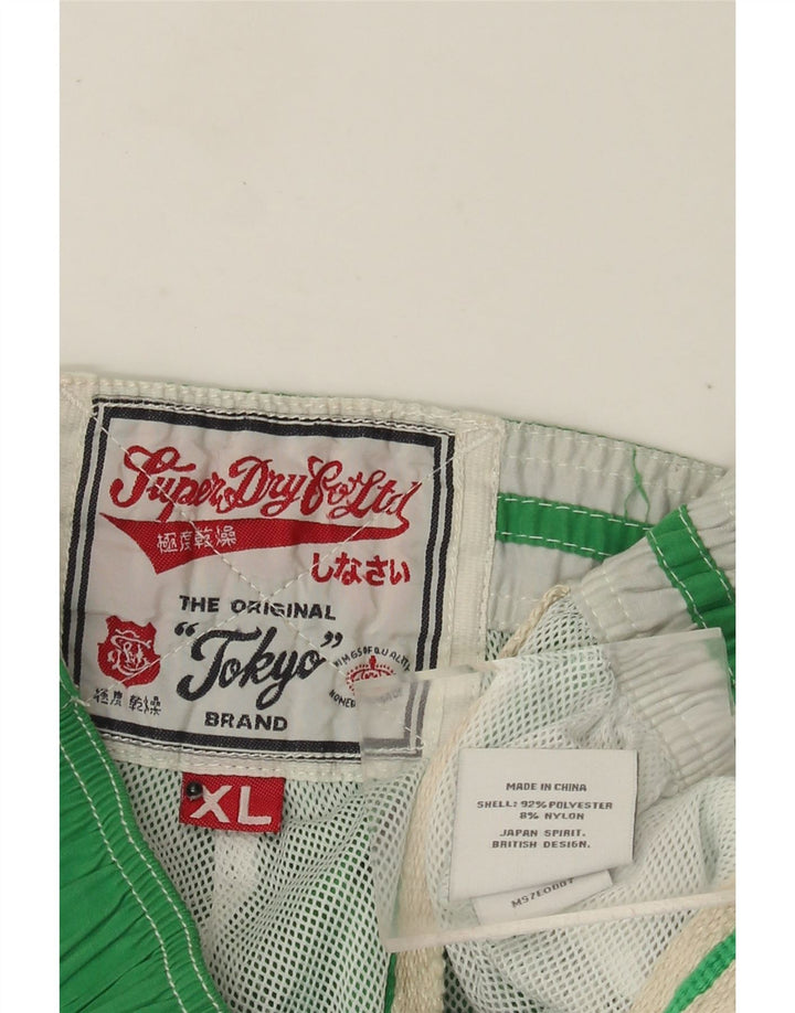 Мужские шорты для плавания Superdry с рисунком XL, зеленый полиэстер с цветными блоками
