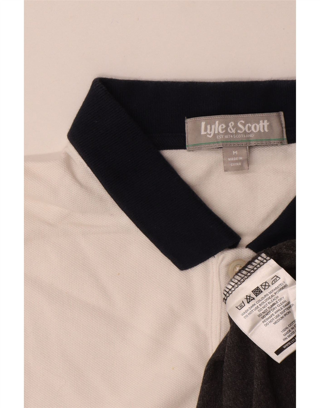 Мужская рубашка-поло Lyle & Scott, средний белый цвет, хлопок