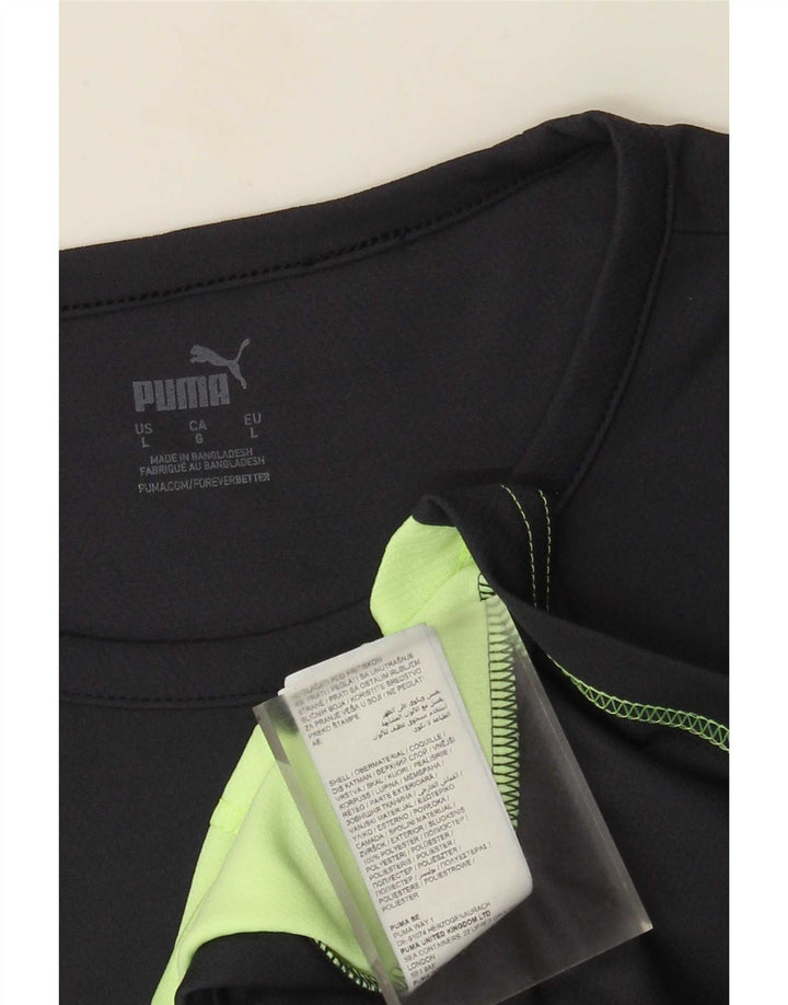 Мужская футболка Puma, большой черный полиэстер с цветными блоками