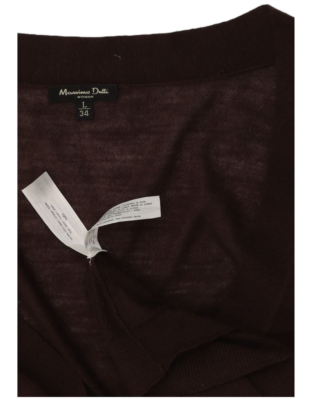 Женский кардиган MASSIMO DUTTI UK 14, большой, коричневый, шерсть