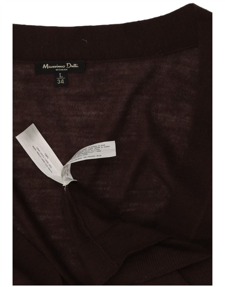 Женский кардиган MASSIMO DUTTI UK 14, большой, коричневый, шерсть